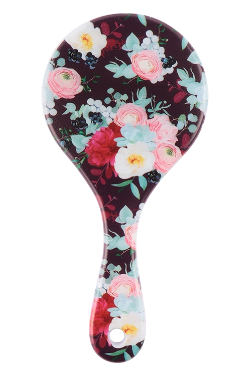 S19-5-5-HDM3556-2 - ROUND TUCK COMB PRINTED HAIR ACCESSORIES - ROSES/12PCS