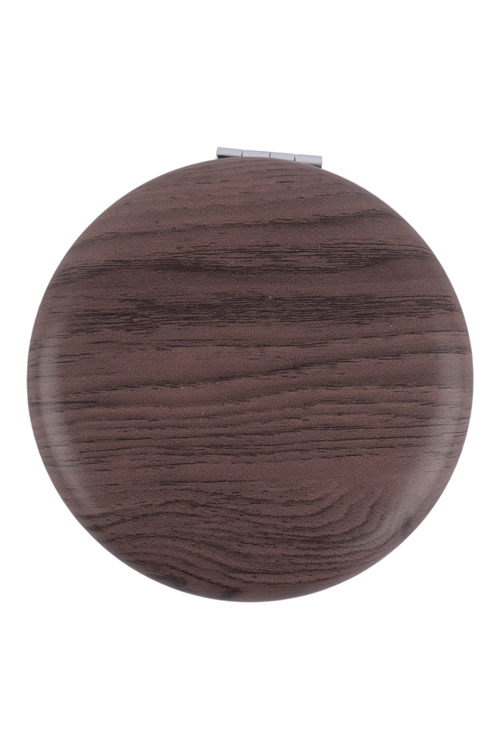 S19-10-4-HDM3606DBR - COMPACT MIRROR WOOD PRINT - DARK BROWN/6PCS