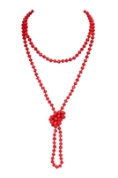 S25-4-1-HDN2209RD RED LONGLINE HAND KNOTTED NECKLACE/6PCS