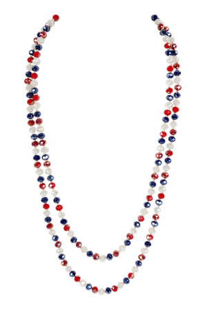 S18-10-3-HDN2209USAA USAA LONGLINE HAND KNOTTED NECKLACE/6PCS