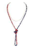 S23-1-1-HDN2209UUSA -  LONGLINE HAND KNOTTED NECKLACE -  USA 3/6PCS