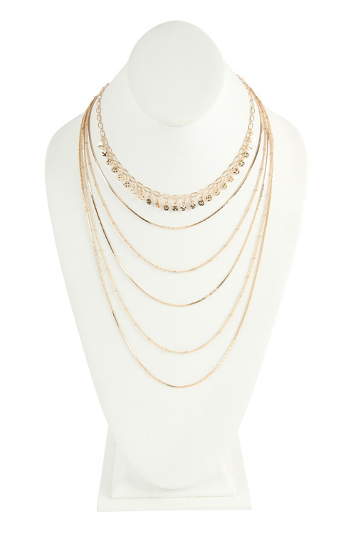 S23-11-4-HDN2640G GOLD DELICATE LAYER NECKLACE/6PCS (NOW $1.75 ONLY!)