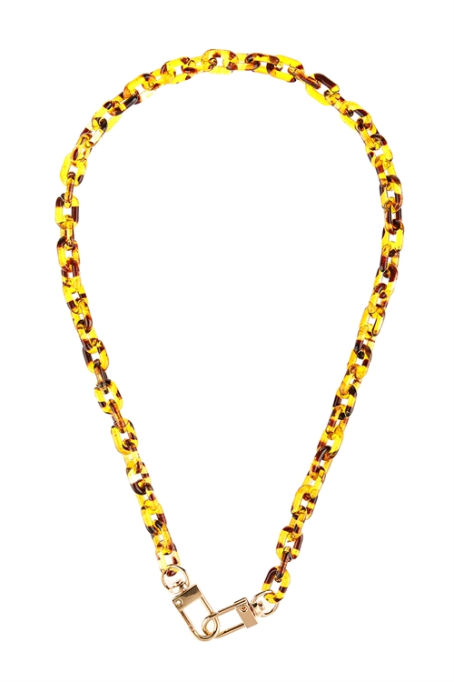 237-L-HDN2990LEO LEOPARD -MULTIPURPOSE ACRYLIC CHAIN  NECKLACE/6PCS