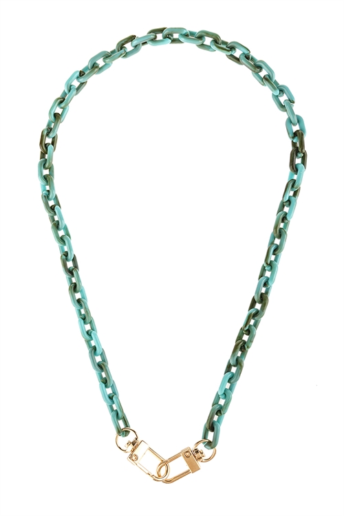 237-L-HDN2990TQ TURQUOISE- MULTIPURPOSE ACRYLIC CHAIN  NECKLACE/6PCS