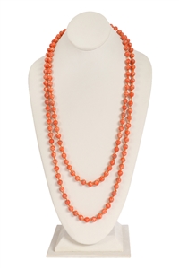 S21-4-2-HDN4060OR - NATURAL STONE LONG AND VERSATILE NECKLACE-ORANGE/6PCS