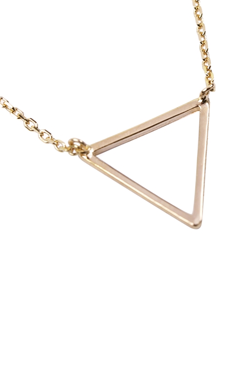 S22-8-4-HDNB2N314GD - TRIANGULAR PENDANT NECKLACE - STYLE 1 - GOLD/6PCS