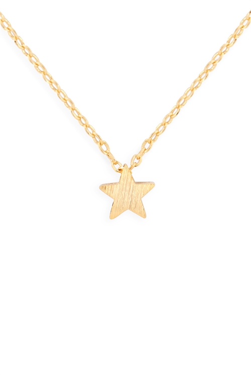 S24-3-3-HDNB2N382GD -STAR PENDANT NECKLACE-GOLD/6PCS
