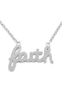 S24-3-3-HDNB4N90OR - FAITH CAST PENDANT NECKLACE - SILVER/6PCS (NOW $1.75 ONLY!)