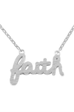 S24-3-3-HDNB4N90OR - FAITH CAST PENDANT NECKLACE - SILVER/6PCS (NOW $1.75 ONLY!)