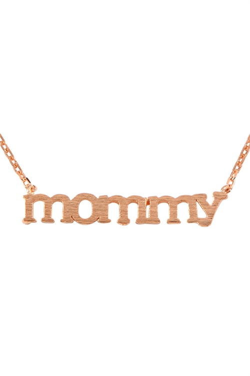 S22-8-4-HDNC4N22PG - MOMMY CAST PENDANT NECKLACE - ROSE GOLD/6PCS