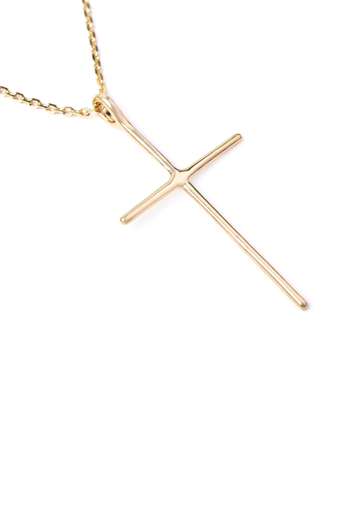 SA4-1-1-HDND1N61GD - CROSS PENDANT NECKLACE - GOLD/6PCS