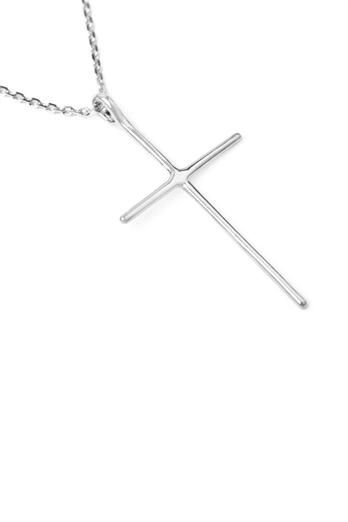 S24-2-3-HDND1N61OR - CROSS PENDANT NECKLACE - SILVER/6PCS