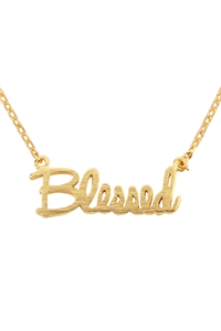 A2-2-2-HDND4N20GD - BLESSED PENDANT NECKLACE -GOLD/1PC (NOW $1.75 ONLY!)