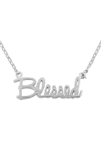 S24-3-3-HDND4N20OR - BLESSED PENDANT NECKLACE -SILVER/1PC (NOW $1.75 ONLY!)