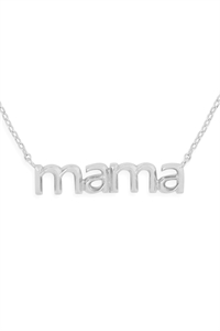 S24-1-5-HDNEN512OR -MAMA PENDANT NECKLACE-SILVER/6PCS
