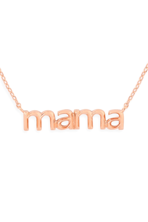 S24-3-3-HDNEN512PG -MAMA PENDANT NECKLACE-ROSE GOLD/6PCS