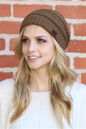 S3-2-1-HDT2512BR BROWN KNITTED BEANIE/6PCS
