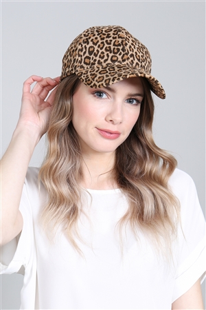 S21-10-1-HDT2820BR BROWN LEOPARD SKIN PRINTED CAP/6PCS