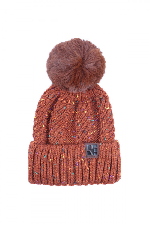 S2-10-1-HDT2926BR BROWN KNITTED POM BEANIE/6PCS (NOW $1.50 ONLY!)