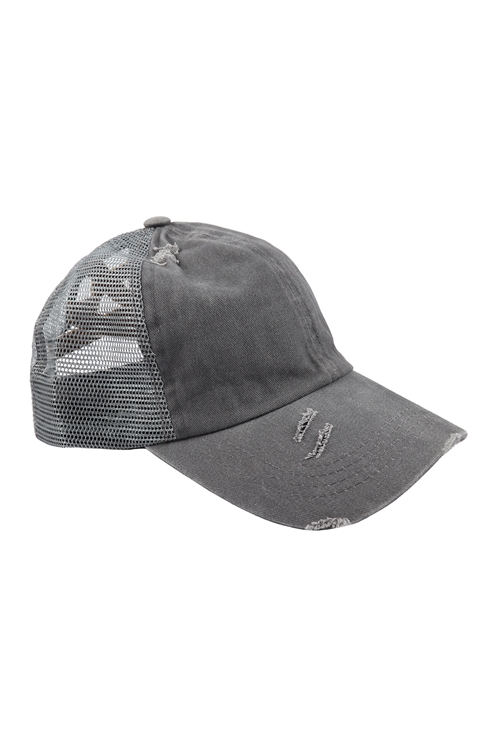 S19-7-5-HDT2936GY GRAY RAGGED FASHION STYLE NET CAP/6PCS