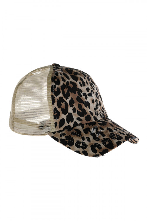 S19-6-3-HDT2936LEO LEOPARD RAGGED FASHION STYLE NET CAP/6PCS