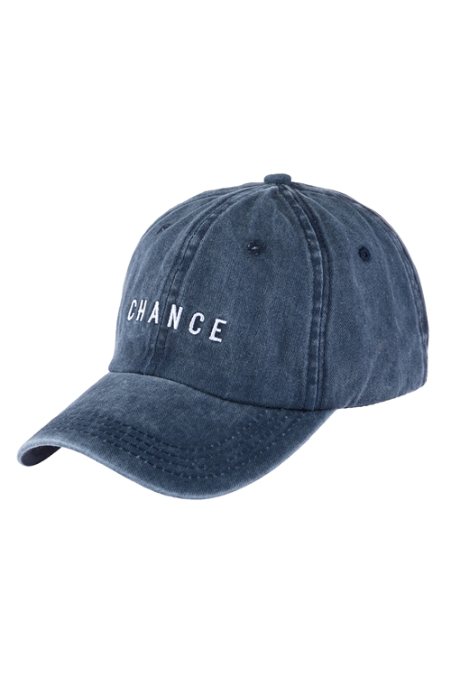 S2-5-3-HDT3228BL-CHANCE EMBROIDERED ACID WASH CAP-BLUE/6PCS