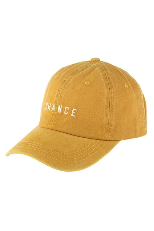 S2-6-4-HDT3228MU-CHANCE EMBROIDERED ACID WASH CAP-MUSTARD/6PCS