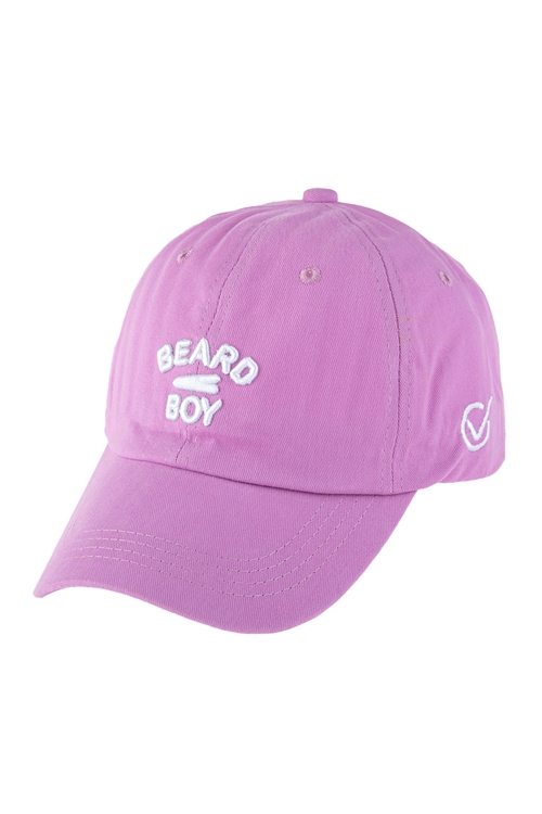 S2-5-4-HDT3230PU-BEARD BOY EMBROIDERED CAP-PURPLE/6PCS (NOW $1.00 ONLY!)