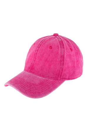 S29-3-3-HDT3232FS-ACID WASHED UNISEX CAP-FUCHSIA/6PCS