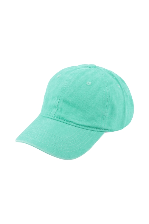 S3-1-2-HDT3232LGR - ACID WASHED BASEBALL CAP-LIGHT GREEN/6PCS