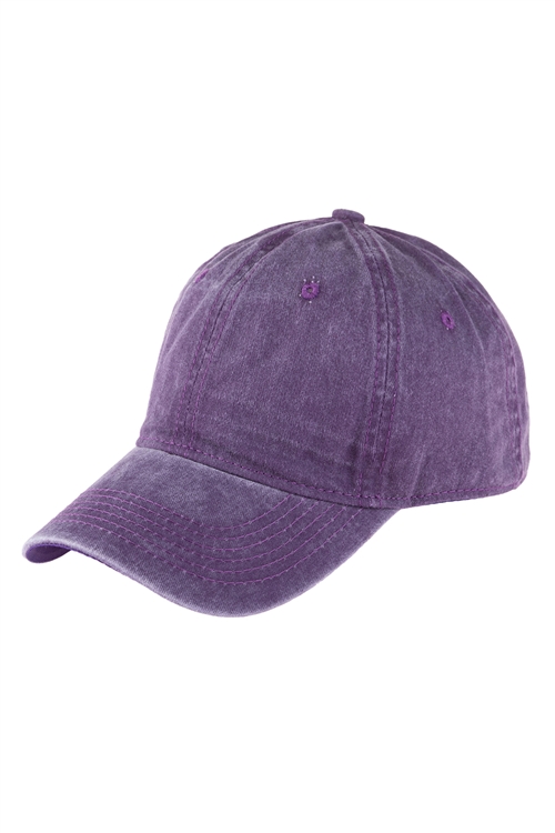 S25-5-3-HDT3232PU-ACID WASHED BASEBALL CAP-PURPLE/6PCS