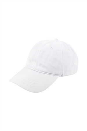 S3-1-2-HDT3232WT - ACID WASHED BASEBALL CAP-WHITE/6PCS