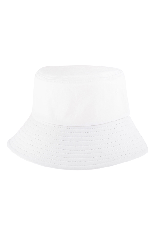 S29-6-4-HDT3236WT-PLAIN BUCKET HAT-WHITE/6PCS