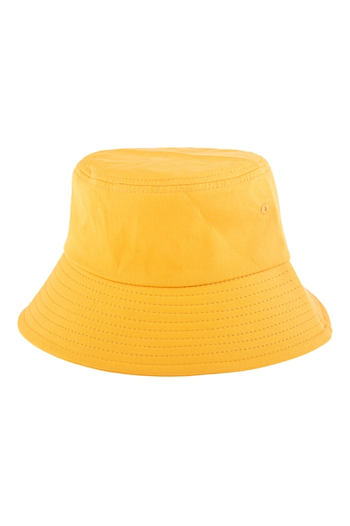 S21-1-3-HDT3236YW-PLAIN BUCKET HAT-YELLOW/6PCS