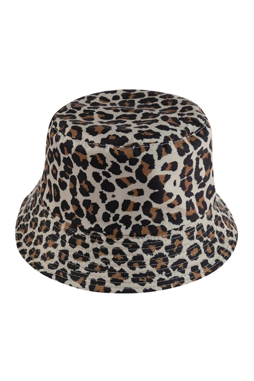 S28-1-3-HDT3315LEO-ANIMAL SKIN PATTERN BUCKET HAT-LEOPARD/6PCS