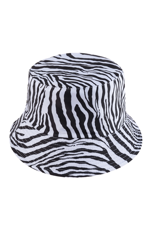 S21-6-4-HDT3315TG-ANIMAL SKIN PATTERN BUCKET HAT-TIGER/6PCS