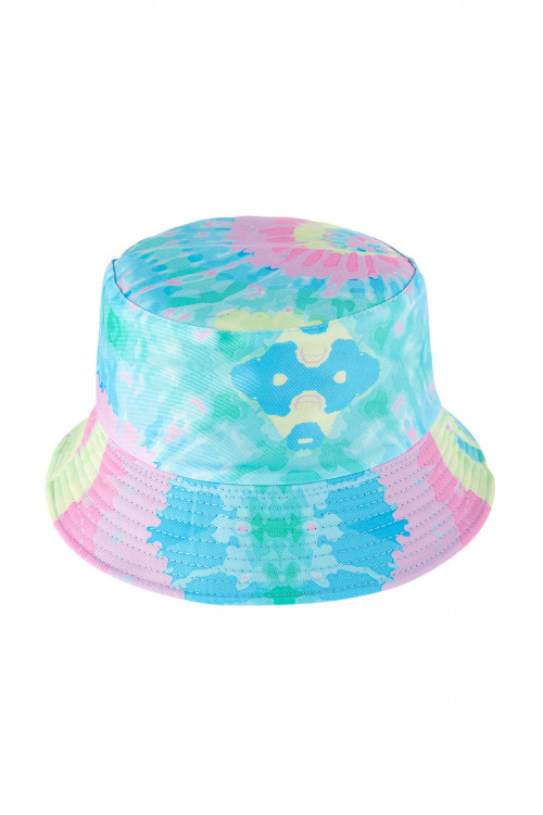 S17-7-4-HDT3325PK-FRACTAL VIBRANT DYE DOUBLE-SIDE-WEAR REVERSIBLE BUCKET HAT-PINK/6PCS