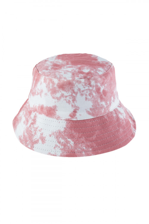 S29-6-2-HDT3335PK-PATCHED DYE DOUBLE-SIDE-WEAR REVERSIBLE BUCKET HAT-PINK/6PCS