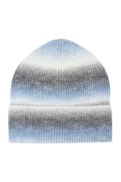 S19-7-4-HDT3424BL - STRIPED KNITTED BEANIE - BLUE/6PCS (NOW $2.50 ONLY!)