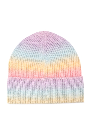 S17-7-1-HDT3424MT - STRIPED KNITTED BEANIE - MULTICOLOR/6PCS (NOW $2.50 ONLY!)