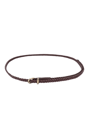 S26-4-4-HDT3550BR - WOMEN FASHION BRAIDED BELT - BROWN/6PCS