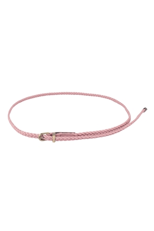 S24-6-3-HDT3550PK - WOMEN FASHION BRAIDED BELT - PINK/6PCS