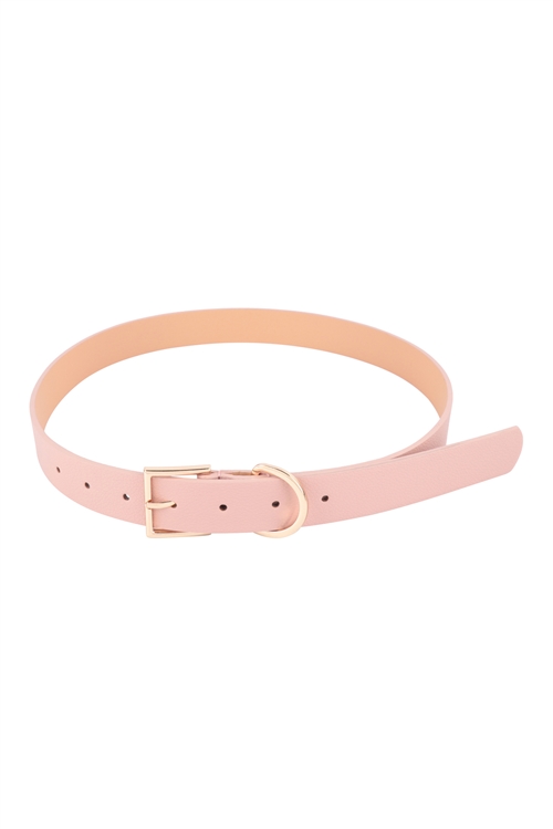 S20-10-1-HDT3551PK - WOMEN FASHION LEATHER BELT - PINK/6PCS