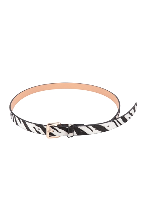 S20-12-3-HDT3552ZBR - ANIMAL PRINT FASHION LEATHER BELT - ZEBRA/6PCS (NOW $1.25 ONLY!)