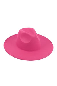 S1-P7-HDT4024FS - FELT FEDORA FASHION BRIM HAT-FUCHSIA/6PCS