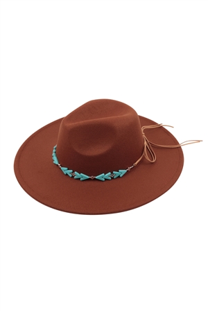 S17-8-1-HDT4035 - TURQUOISE ARROW NATURAL STONE AESTHETIC DECORATION HAT BAND**HAT NOT INCLUDED**/6PCS