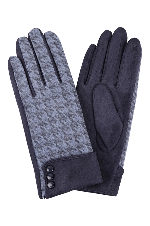 S26-4-4-HDV3450NV - SMART TOUCH GLOVES  W/ BUTTON - NAVY/6PCS (NOW $2.75 ONLY!)