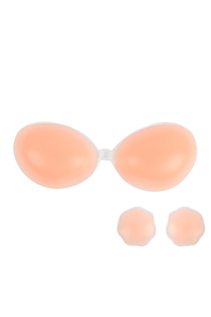 S15-10-1-HDX3967/A - ADHESIVE SILICONE REUSABLE STRAPLESS NU BRA-CUP A WITH NIPPLE TAPE/3SETS