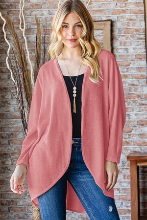 S35-1-1-HM-EJ6700-21-MV - DOLMAN LONG SLEEVE SOLID VELVET OPEN CARDIGAN- MAUVE 2-2-2