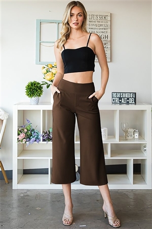 HM-EP6733-10X-BR-PLUS SIZE WIDE WAISTBAND SOLID CULOTTES PANTS WITH SIDE POCKET DETAIL-BROWN-2-2-2